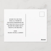 White and Gold Pumpkins Watercolor Erntedank Postkarte (Rückseite)