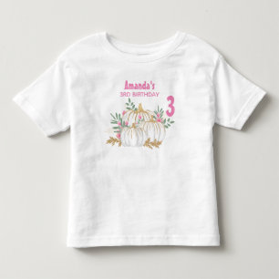 White and Gold Pumpkins Watercolor - Geburtstag Kleinkind T-shirt
