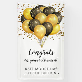 White and Gold Retirement Banner