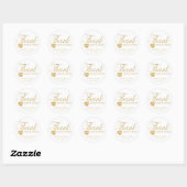 White and Gold Script Design - Vielen Dank Runder Aufkleber (Blatt)