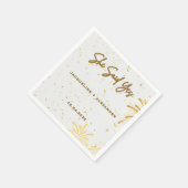 White and Gold She Said Yes Napkins Serviette (Ecke)