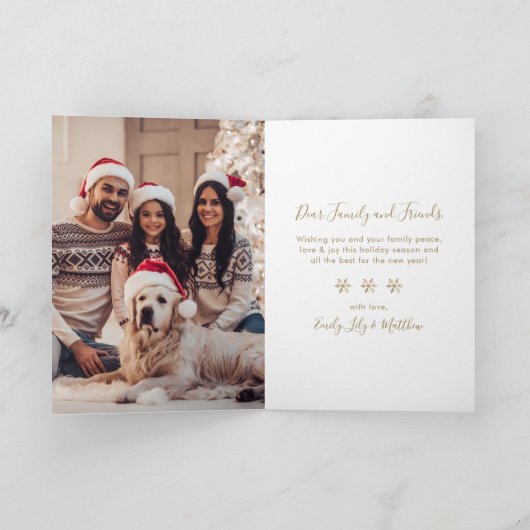 White and Gold Snowflake 6 Fotocollage Weihnachten (Innenseite)