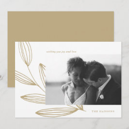 White and Gold Sprout Foto Feiertagskarte