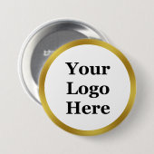 White and Gold Vorlage Ihr Logo hier Button (Vorne & Hinten)