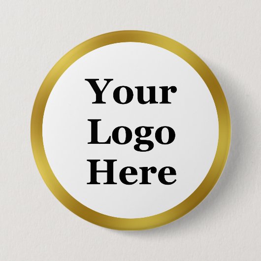White and Gold Vorlage Ihr Logo hier Button (Vorderseite)