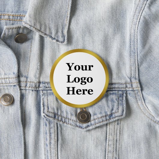 White and Gold Vorlage Ihr Logo hier Button (Beispiel)