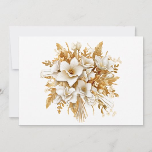 White and Gold Wedding Dankeschön Karten (Rückseite)