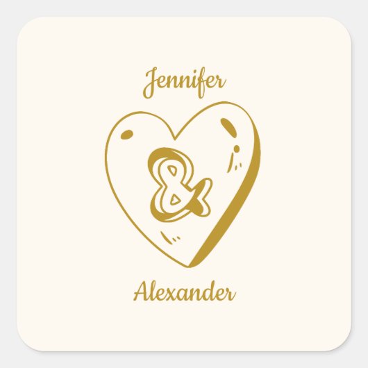 White and Gold Wedding Sticker (Vorderseite)