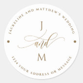 White and Gold Wedding Umschlag Aufkleber / Gefall (Vorderseite)