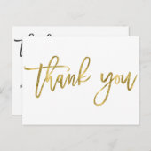 White and Gold Wedding Vielen Dank Postkarten (Vorne/Hinten)