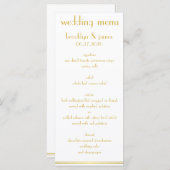 White and Golden Great Gatsby Wedelkarten Menükarte (Vorne/Hinten)