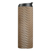 White and gray striped textile thermosbecher (Nach links gedreht)