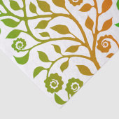 White and Green Swirly Floral Pattern Elegant Fall Seidenpapier (Detail)