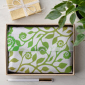 White and Green Swirly Floral Pattern Elegant Fall Seidenpapier (Geschenk)