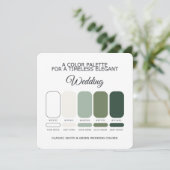 White and Green Wedding Color Palette Card Einladung (Stehend Vorderseite)