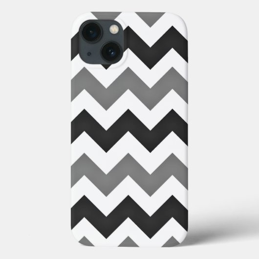 White and Grey Zickzack Zigzag Case-Mate iPhone Hülle (Rückseite)