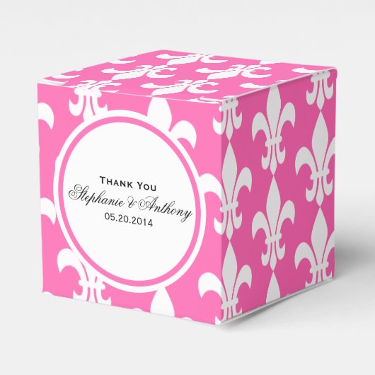 White and Hot Pink Lilie Vielen Dank Geschenkschachtel (Vorderseite)