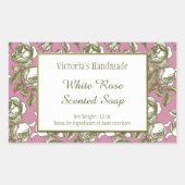 White and Imitats Gold Rose Custom Soap Stickers (Vorderseite)