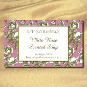 White and Imitats Gold Rose Custom Soap Stickers