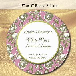 White and Imitats Gold Rose Custom Soap Stickers