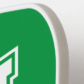 White and Kelly Green Minimalistisch Modern Monogr Pickleball Schläger (Linke Seite)