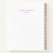 White and Lavender Notebook Kamala Harris Notizblock (Rückseite)