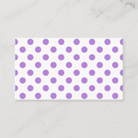 White and Lavender Polka Dots Visitenkarte (Vorderseite)