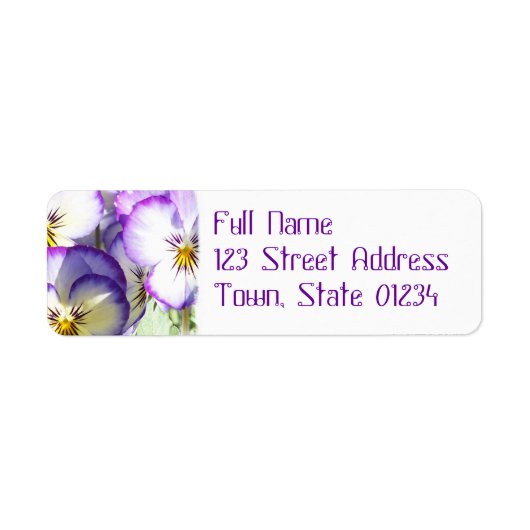 White and Lila Violas Mailing Label (Vorne)