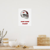 White and Maroon Football Helmet Poster (Küche)