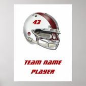 White and Maroon Football Helmet Poster (Vorne)