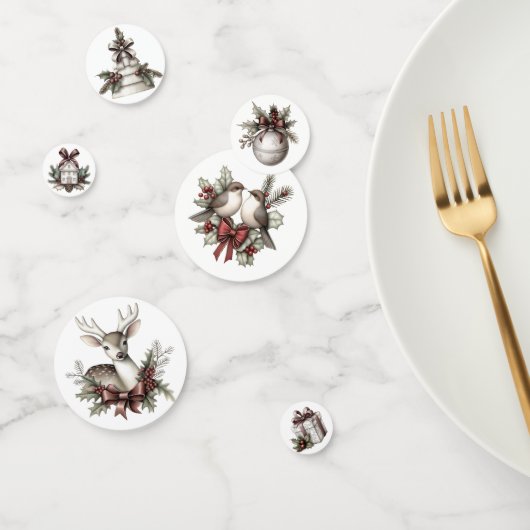 WHITE AND MAUVE HOLIDAY CHRISTMAS THEME KONFETTI (Gruppe)