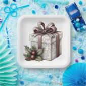 WHITE AND MAUVE HOLIDAY CHRISTMAS THEME PAPPTELLER (Party)