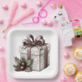 WHITE AND MAUVE HOLIDAY CHRISTMAS THEME PAPPTELLER (Party)