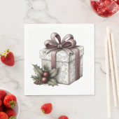 WHITE AND MAUVE HOLIDAY CHRISTMAS THEME SERVIETTE (Beispiel)