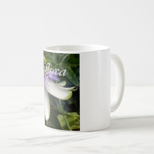 White and Mauve Passion Blume Kaffeetasse (VorderseiteRechts)