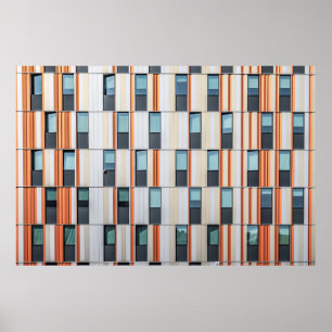 White and orange building poster