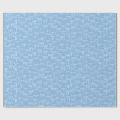 White and Periwinkle Blue Simple Bows Pattern Geschenkpapier (Flach)