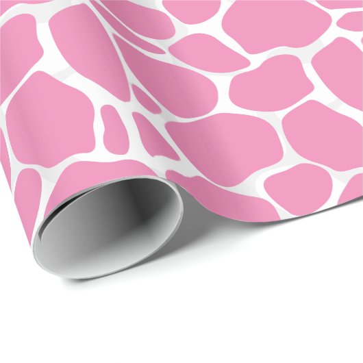 White And Pink Abstract Leopard Pattern Geschenkpapier (Rolleneckpunkt)