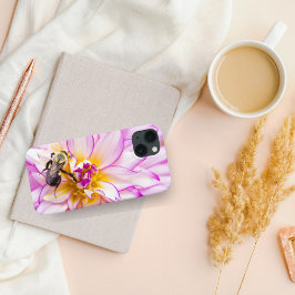 White And Pink Dahlia With Bumble Bee  Case-Mate iPhone Hülle