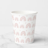 White And Pink Rainbow Babyshower New Baby Cup Pappbecher (Rückseite)
