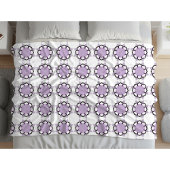 White and purple geometric mandala pattern Towel Fleecedecke