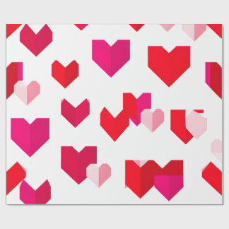 White and Read Origami Style Valentine Wrapping  Geschenkpapier