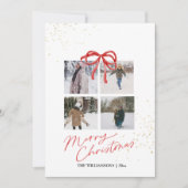 White and Red Aesthetic Family Christmas Card Save The Date (Vorderseite)