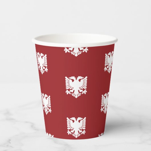 White and Red Albaner Eagle Paper Cup Pappbecher (Vorderseite)
