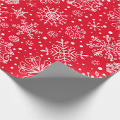 White And Red Christmas Snowflakes Pattern Geschenkpapier (Ecke)