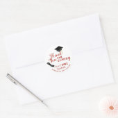 White and Red Class of 2025 Graduate Vielen Dank Runder Aufkleber (Umschlag)