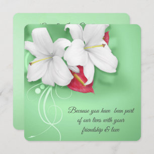 White and Red Lily Vow Renewal Wedding Einladung