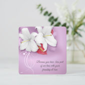 White and Red Lily Vow Renewal Wedding Einladung (Stehend Vorderseite)