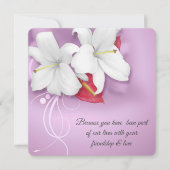 White and Red Lily Vow Renewal Wedding Einladung (Vorderseite)
