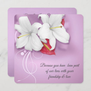 White and Red Lily Vow Renewal Wedding Einladung